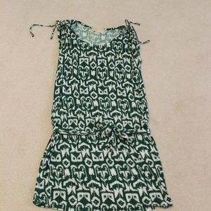 Michael Kors Green & White Aztec Print Dress